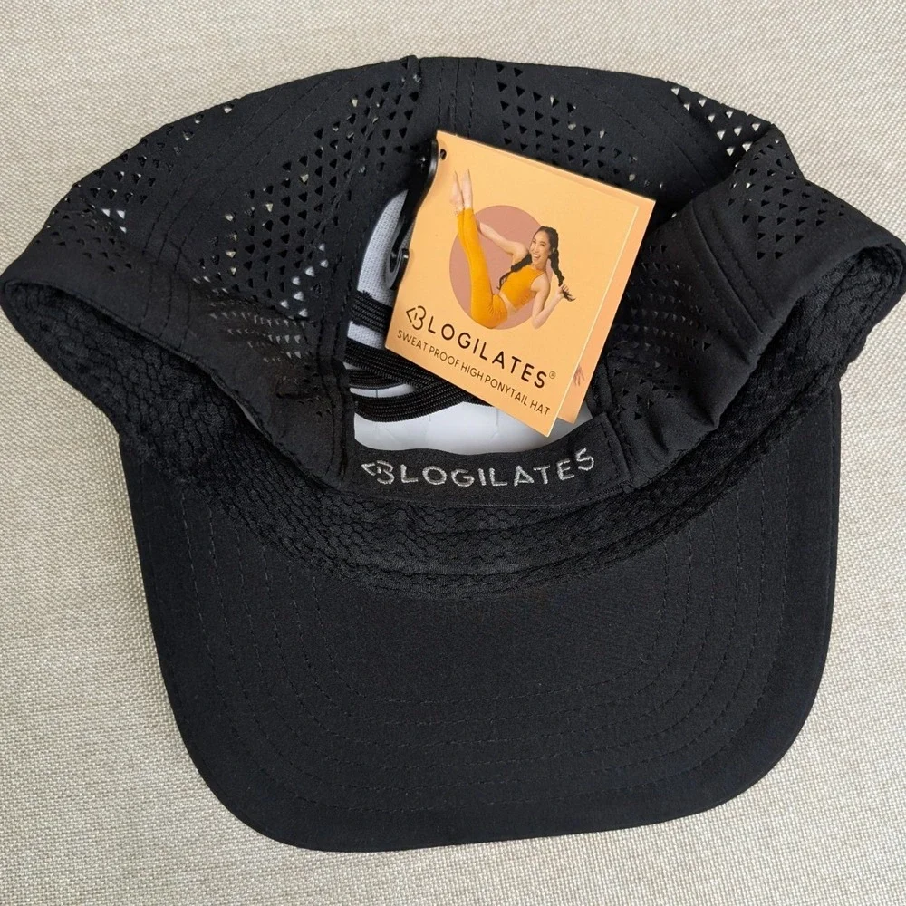 Blogilates High Ponytail Hat Womens OS Black NWT Sweat Proof Mesh Back Cap
